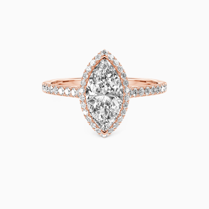 "My True Love" 1ct Marquise Cut Halo Engagement Ring