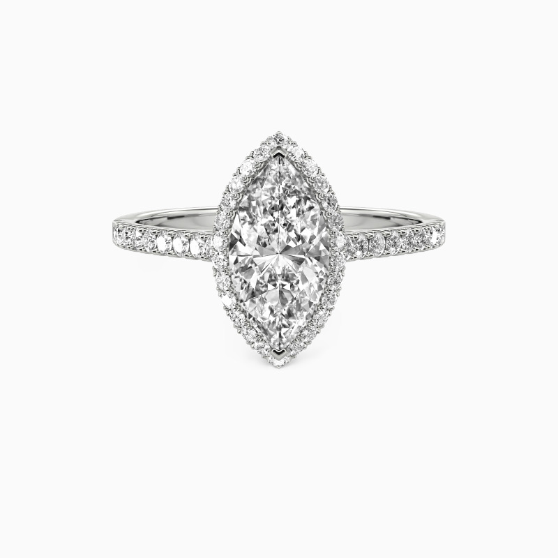 "My True Love" 1ct Marquise Cut Halo Engagement Ring