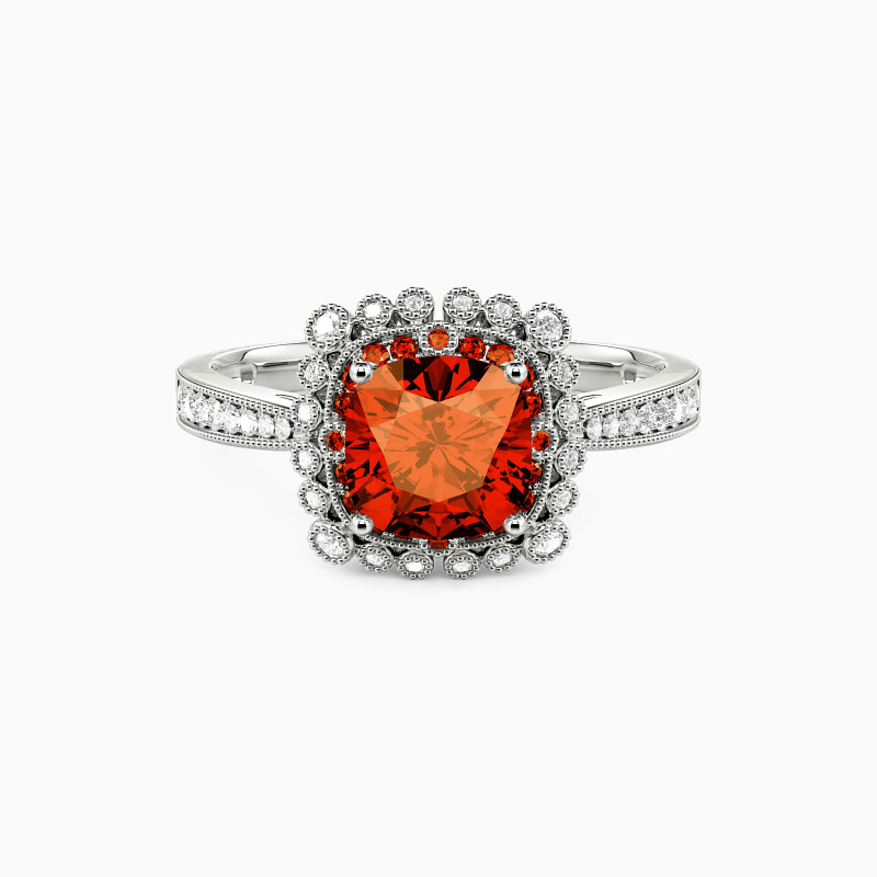 "To Meet The Best" Cushion Cut Halo Engagement Ring