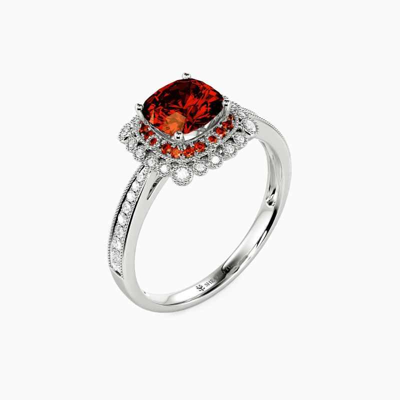 "To Meet The Best" Cushion Cut Halo Engagement Ring