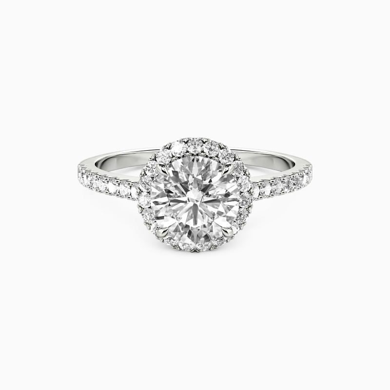 "Fall Into Love" Round Cut Halo Engagement Ring