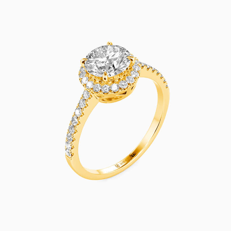 "Fall Into Love" Round Cut Halo Engagement Ring