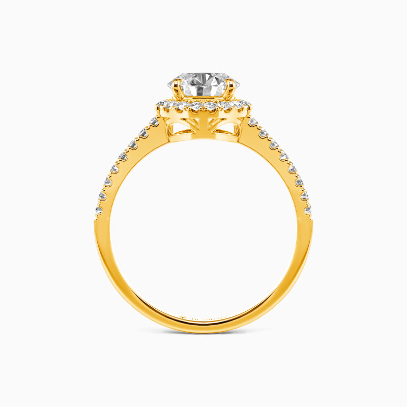 "Fall Into Love" Round Cut Halo Engagement Ring
