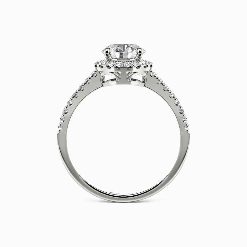 "Fall Into Love" Round Cut Halo Engagement Ring