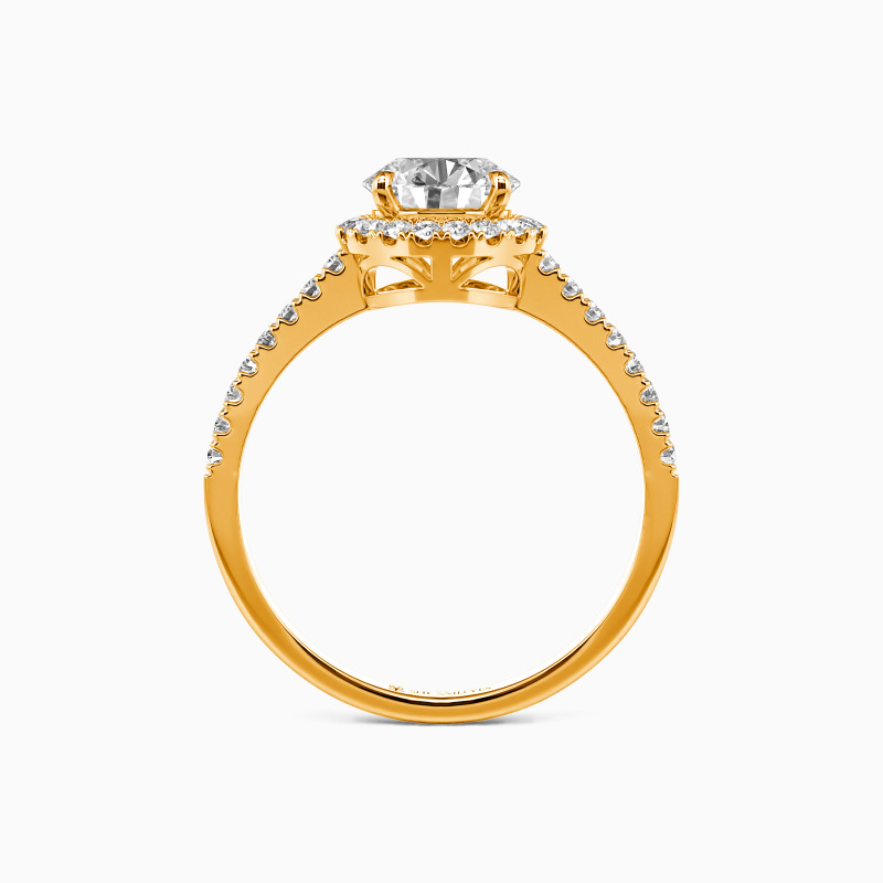 "Fall Into Love" Round Cut Halo Engagement Ring