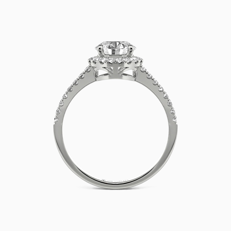 "Fall Into Love" Round Cut Halo Engagement Ring