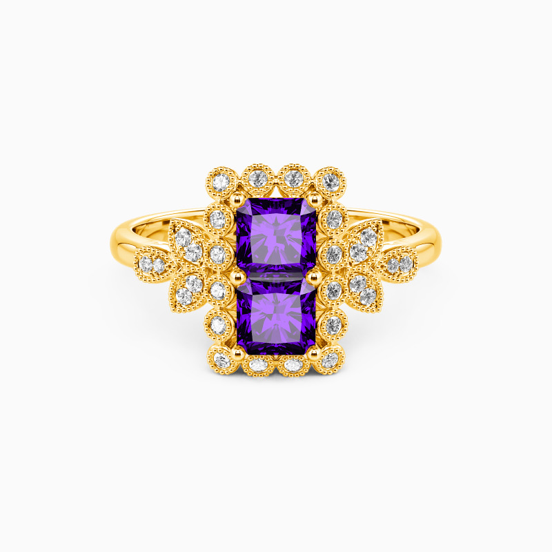 "Endless Treasure" Radiant Cut Halo Engagement Ring
