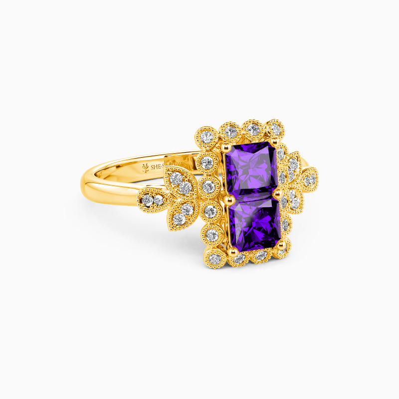 "Endless Treasure" Radiant Cut Halo Engagement Ring
