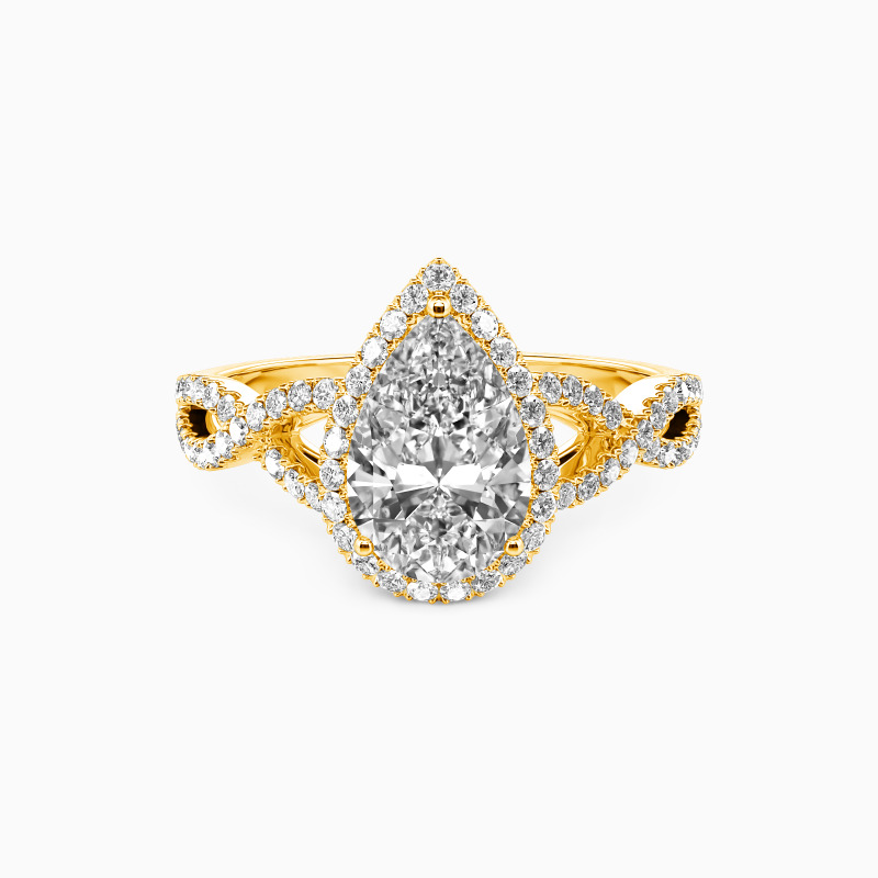 "You Are the Unique One" Pear Cut Halo Engagement Ring