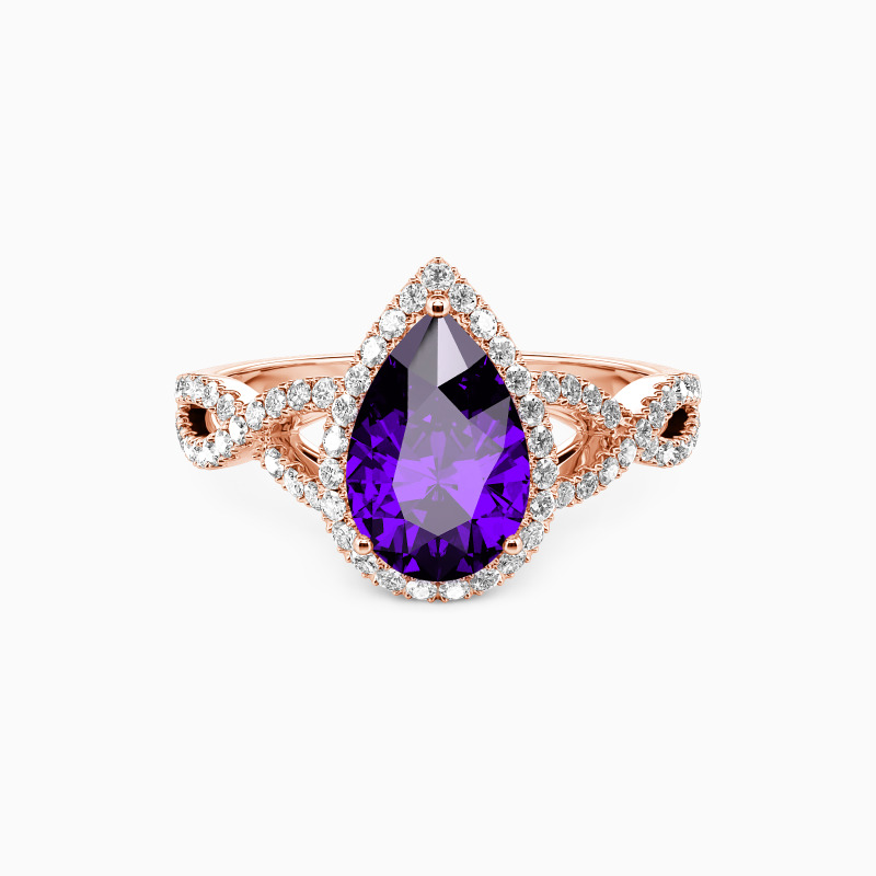 "You Are the Unique One" 1.5ct Pear Cut Halo Engagement Ring