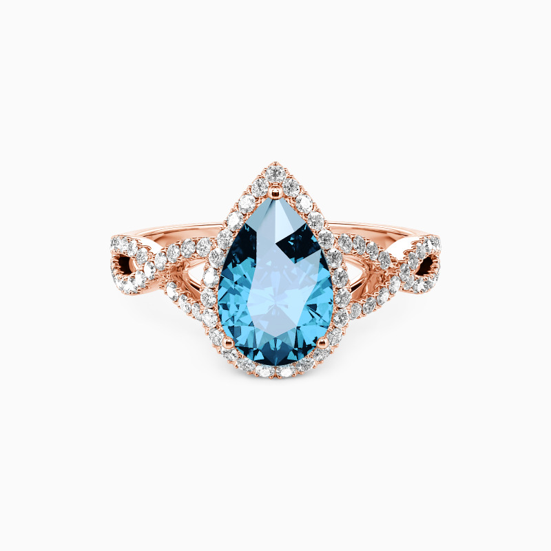 "You Are the Unique One" 1.5ct Pear Cut Halo Engagement Ring