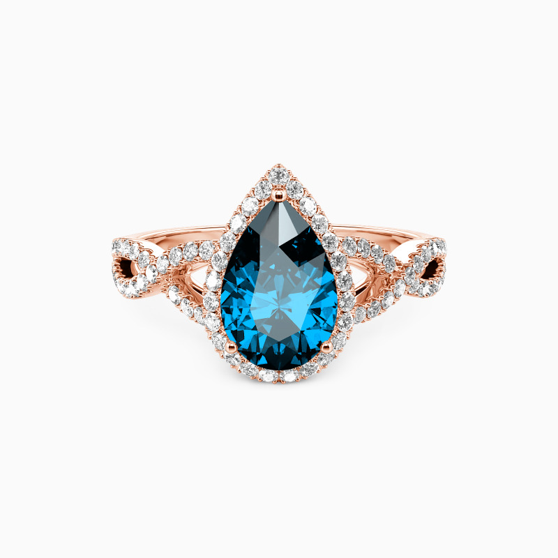 "You Are the Unique One" 1.5ct Pear Cut Halo Engagement Ring