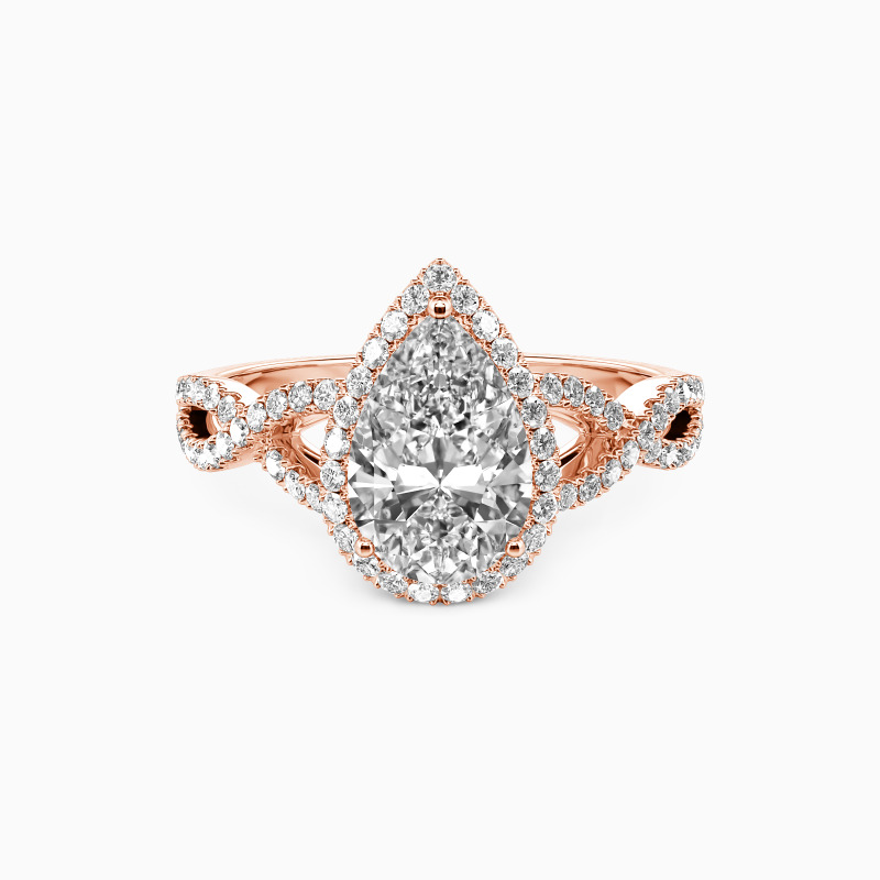 "You Are the Unique One" 1.5ct Pear Cut Halo Engagement Ring