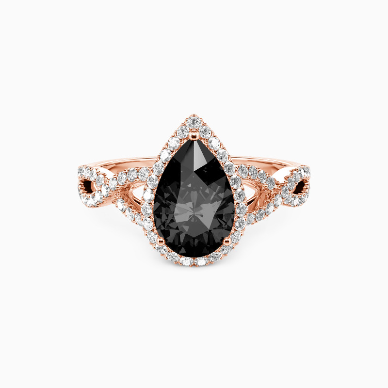 "You Are the Unique One" 1.5ct Pear Cut Halo Engagement Ring