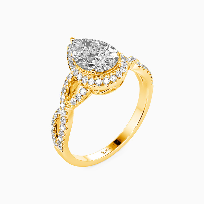 "You Are the Unique One" Pear Cut Halo Engagement Ring