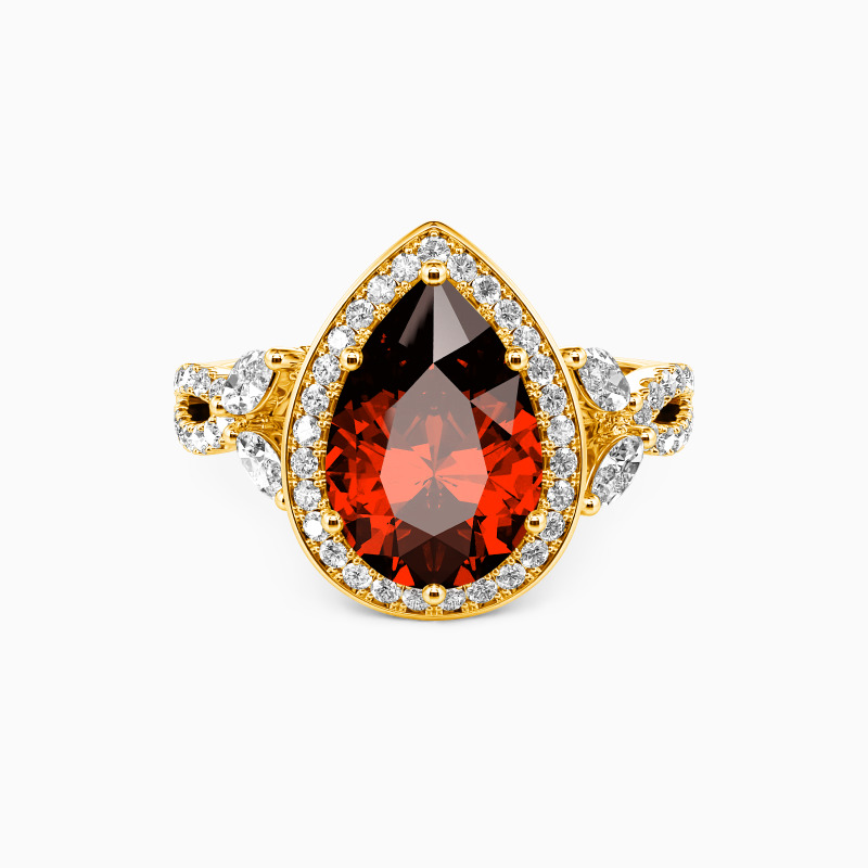 "Love Does Not Fade" Pear Cut Halo Engagement Ring