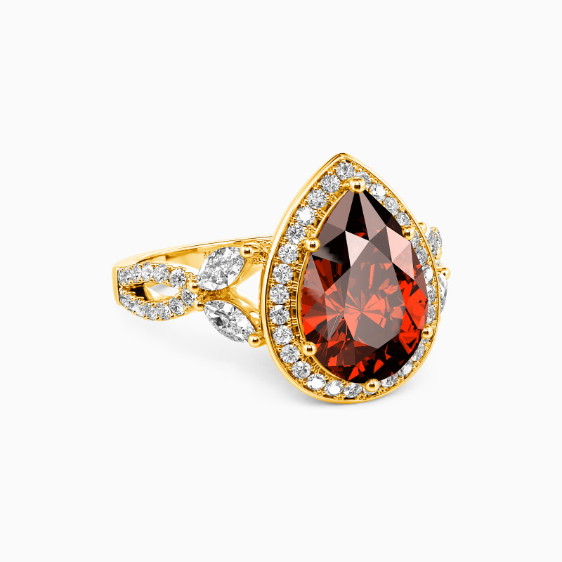 "Love Does Not Fade" Pear Cut Halo Engagement Ring