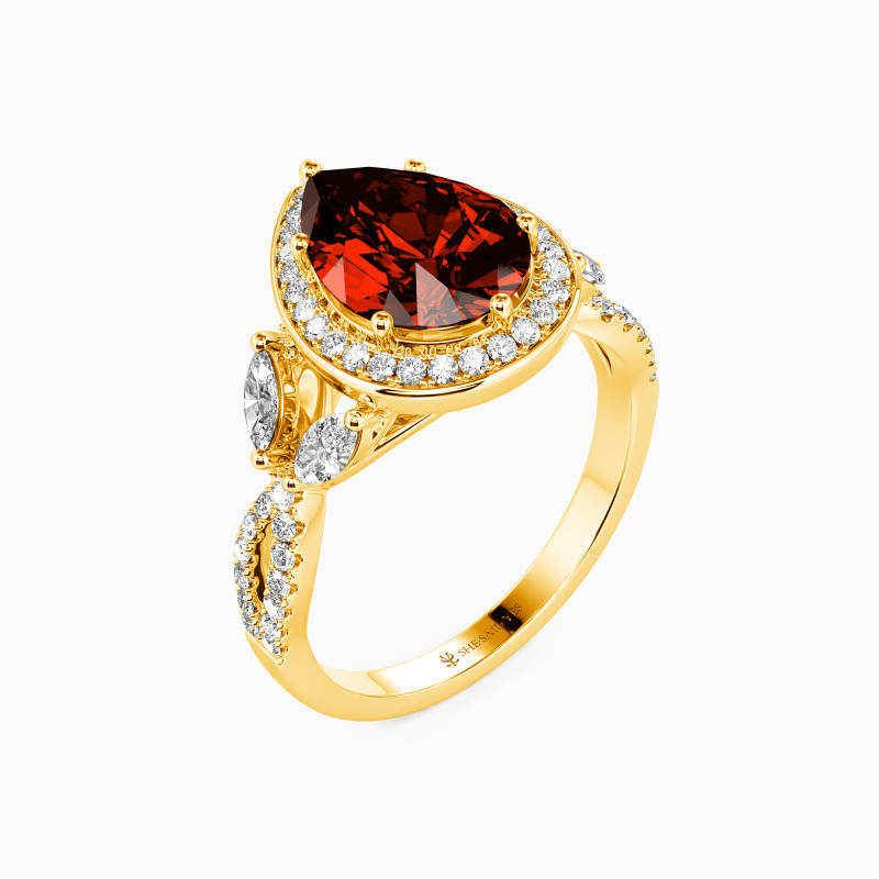 "Love Does Not Fade" Pear Cut Halo Engagement Ring