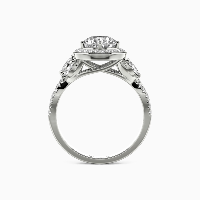 "Love Does Not Fade" Pear Cut Halo Engagement Ring