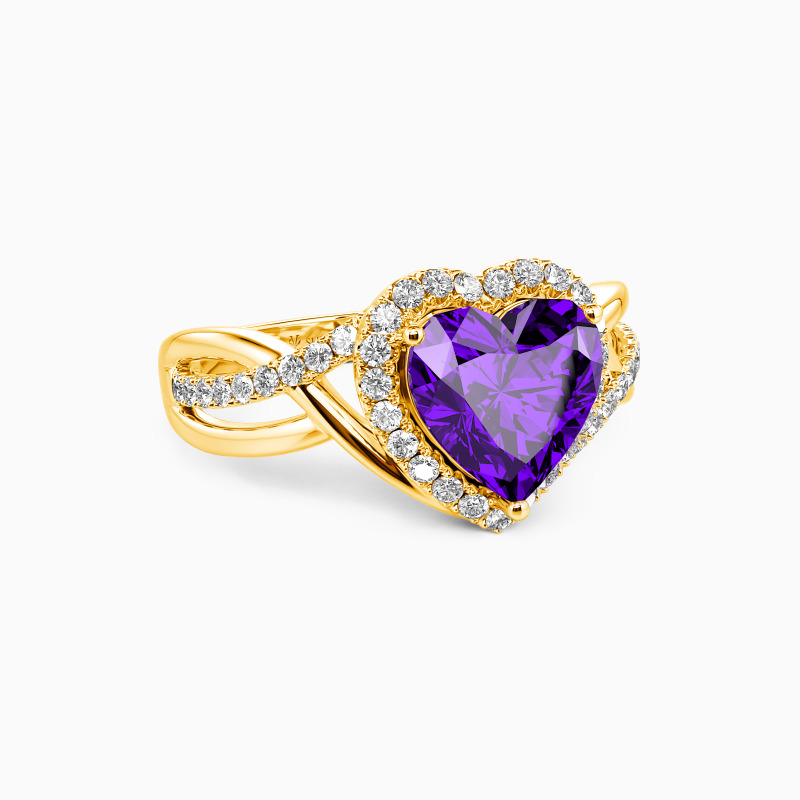 "Twirling My heart" Heart Cut Halo Engagement Ring