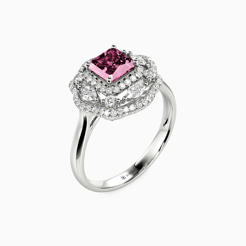 "Love on Top" Radiant Cut Halo Engagement Ring