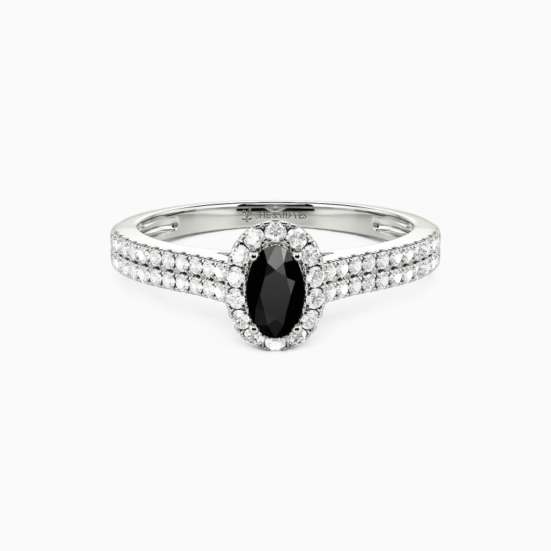 「上質を纏う」 0.3ct オーバルカット ヘイロー 婚約指輪