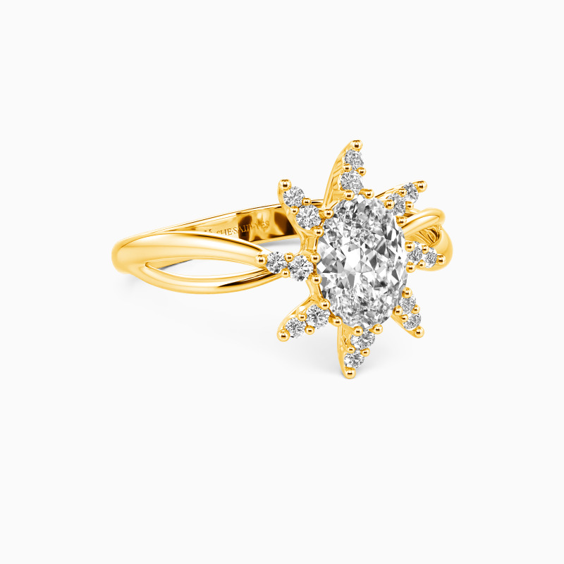 "My Little Sun" Oval Cut Halo Engagement Ring