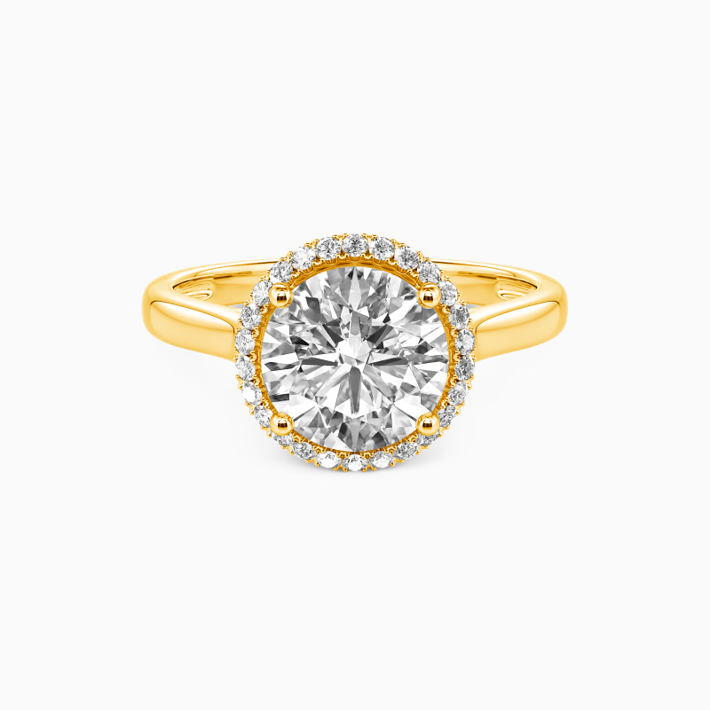 "Éxtasis Contigo" Anillo de Compromiso con Halo Corte Redondo