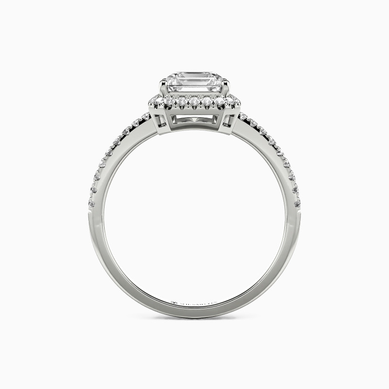"Forever My Treasure" Asscher Cut Halo Engagement Ring