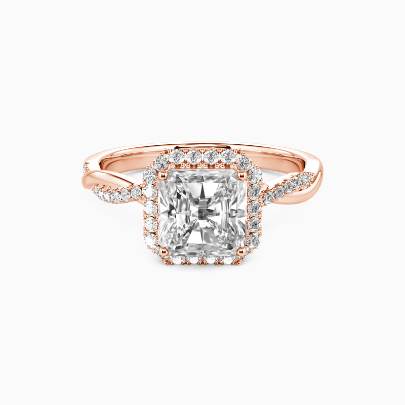 "Promise of Forever" Radiant Cut Halo Engagement Ring