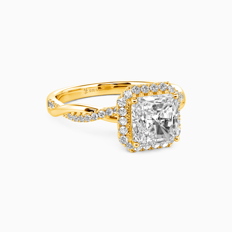 "Promise of Forever" Radiant Cut Halo Engagement Ring