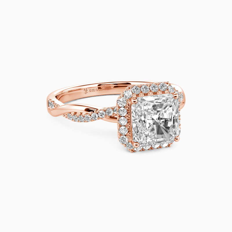 "Promise of Forever" Radiant Cut Halo Engagement Ring