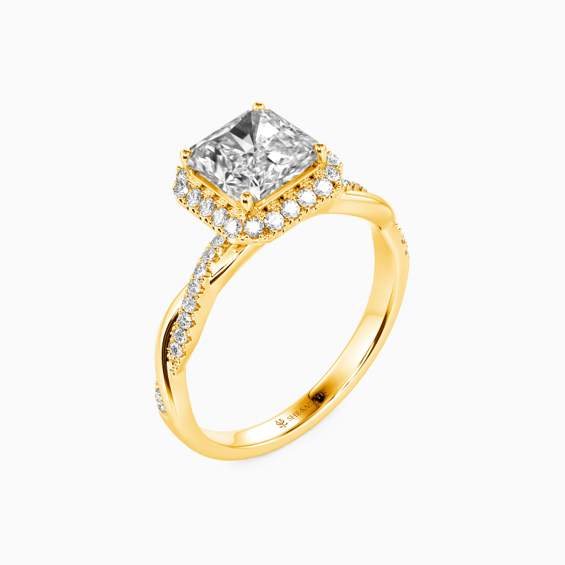 "Promise of Forever" Radiant Cut Halo Engagement Ring