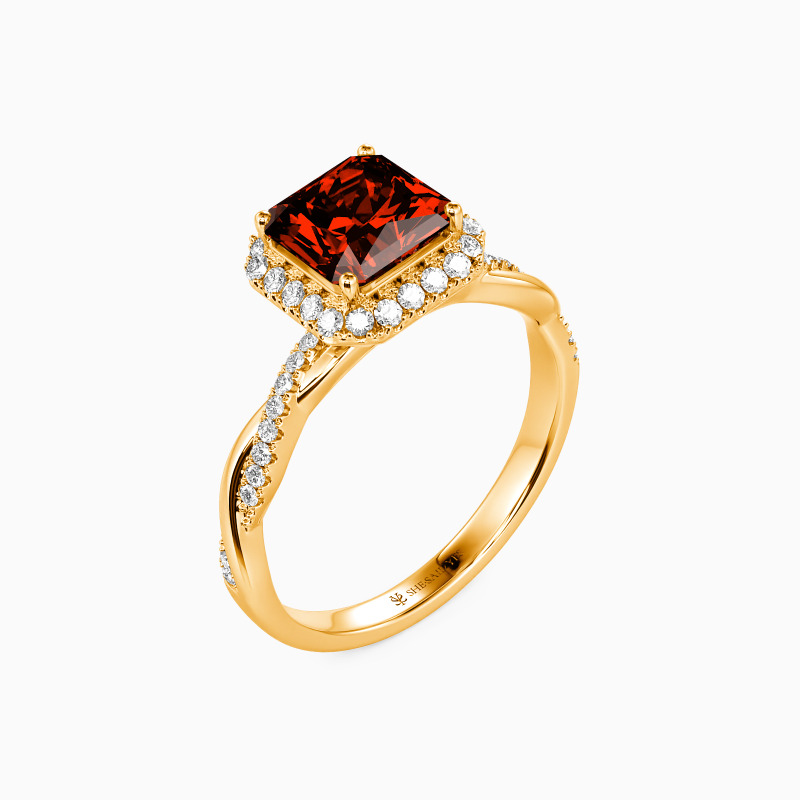 "Promise of Forever" Radiant Cut Halo Engagement Ring