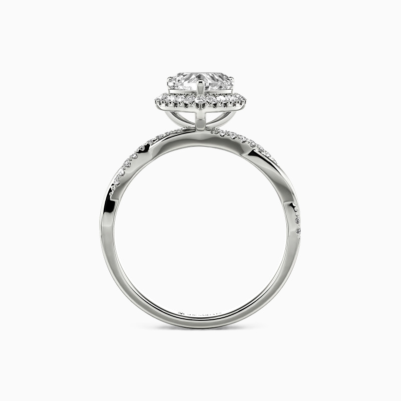 "One Heart, One Love" Heart Cut Halo Engagement Ring