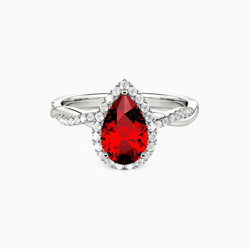 "Always and Forever" 1ct Pear Cut Halo Engagement Ring