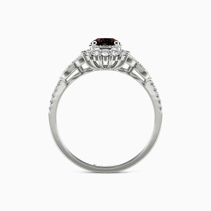 "Une vie florissante" Taille ovale halo Bague de fiançailles