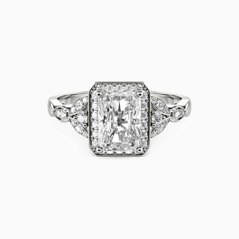 "The Luckiest" Radiant Cut Halo Engagement Ring