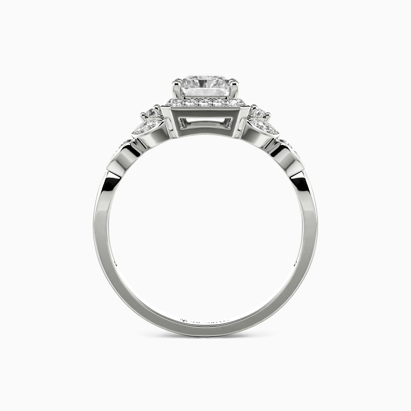 "The Luckiest" Radiant Cut Halo Engagement Ring