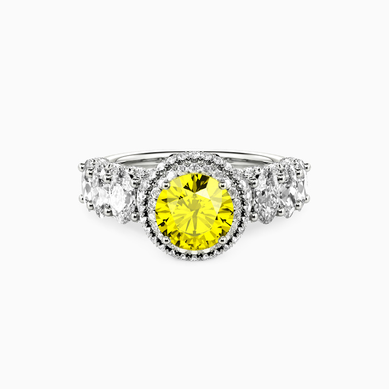 "I've Got a Crush on You" Round Cut Halo Engagement Ring