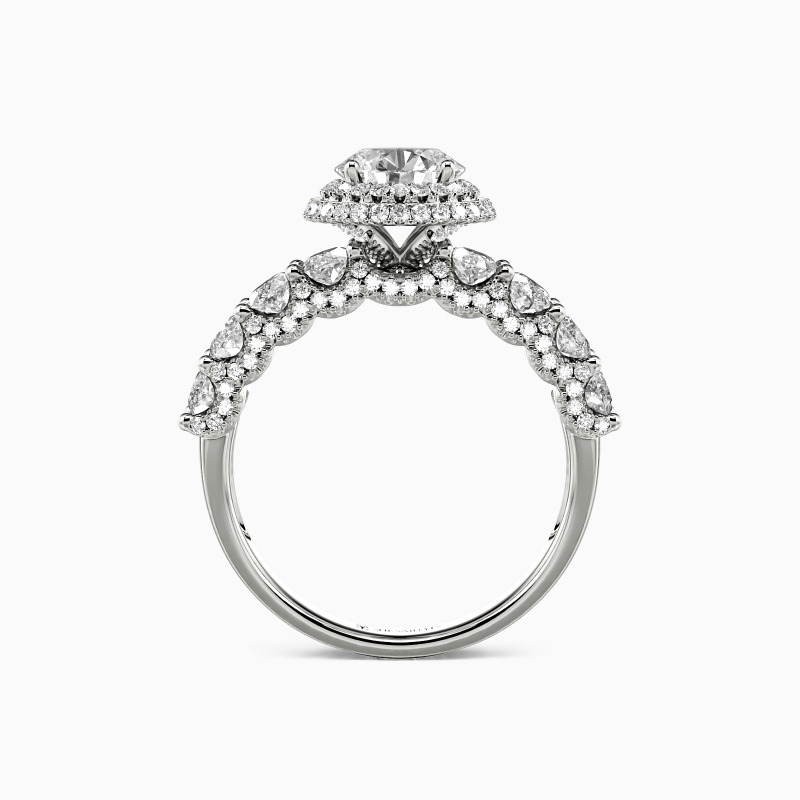 "I've Got A Crush On You" Round Cut Halo Engagement Ring
