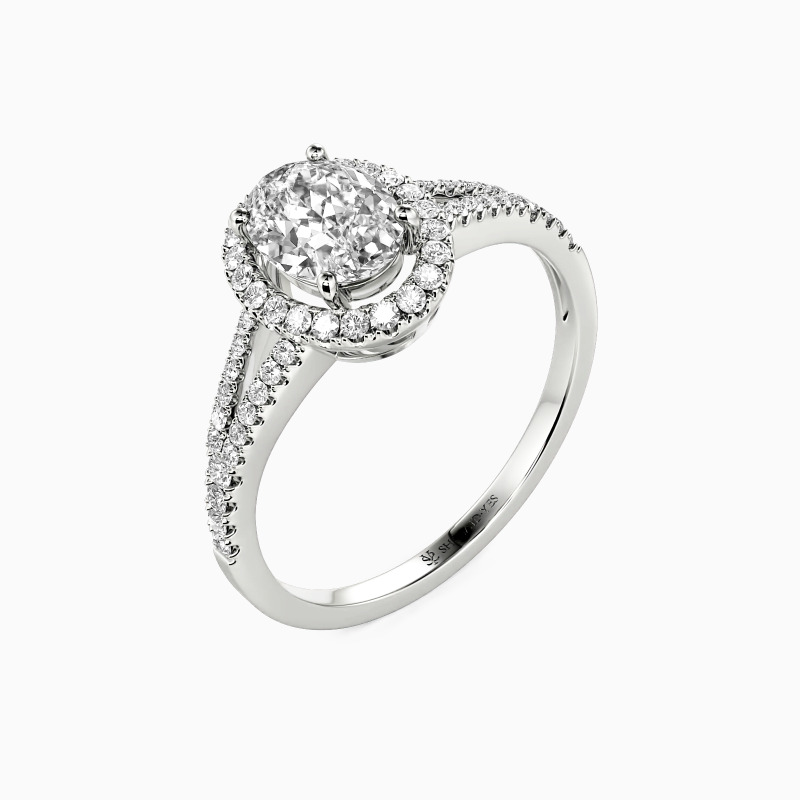 "My Heaven On Earth" Oval Cut Halo Engagement Ring