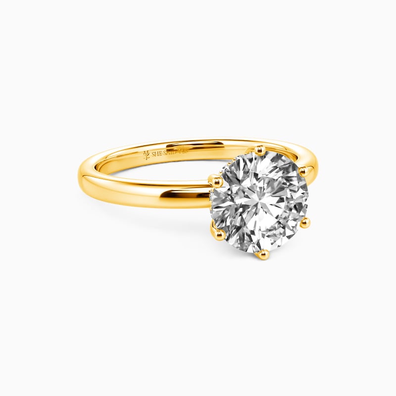 "Just Say Yes" Round Cut Hidden Halo Engagement Ring