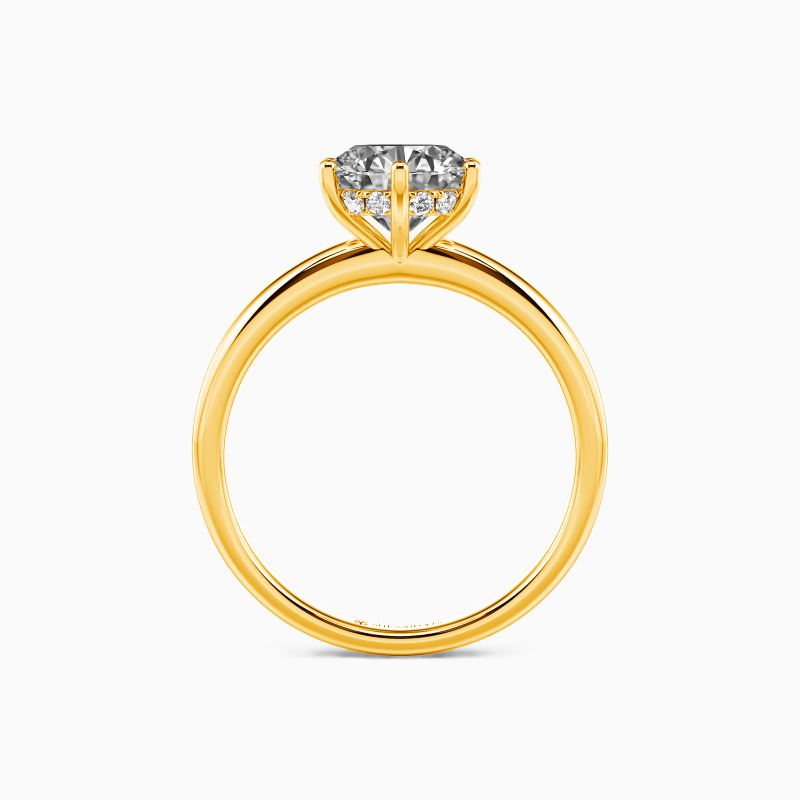 "Just Say Yes" Round Cut Hidden Halo Engagement Ring