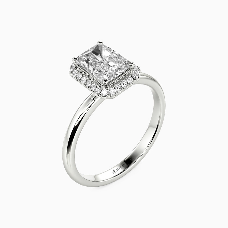 "For You, Always" Radiant Cut Halo Engagement Ring