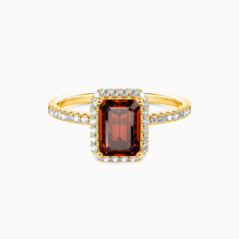 "Darling Dearest" Emerald Cut Halo Engagement Ring