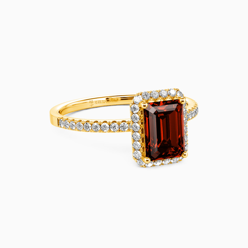 "Darling Dearest" Emerald Cut Halo Engagement Ring