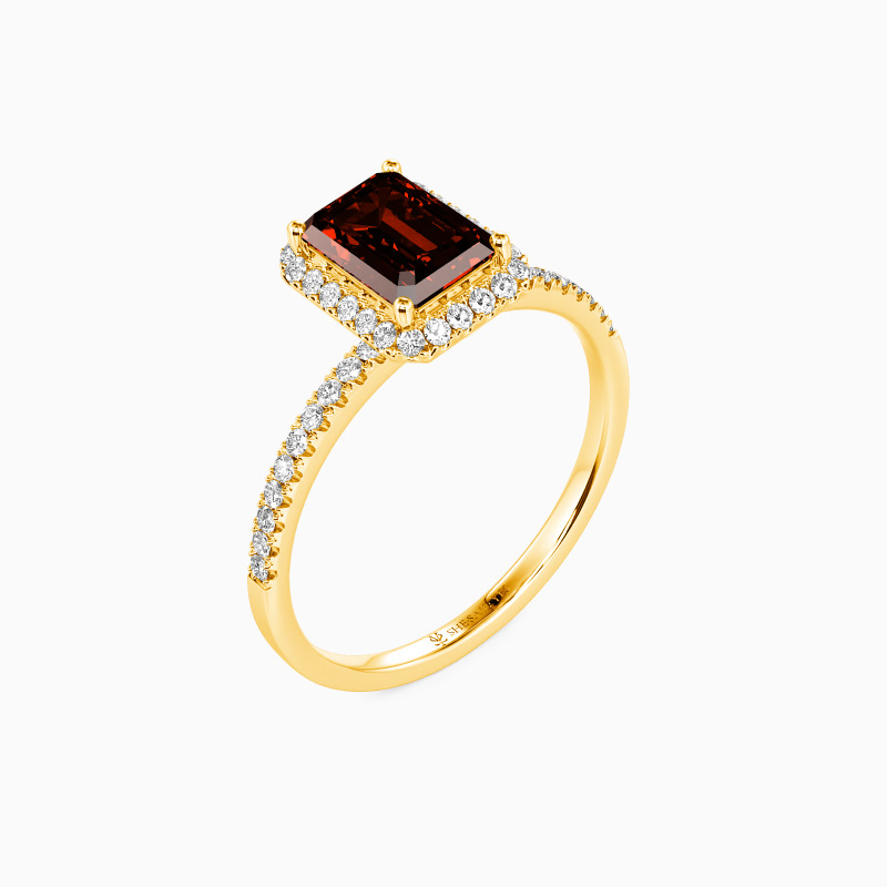 "Darling Dearest" Emerald Cut Halo Engagement Ring