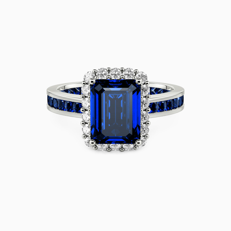 "Forevermore" Emerald Cut Halo Engagement Ring