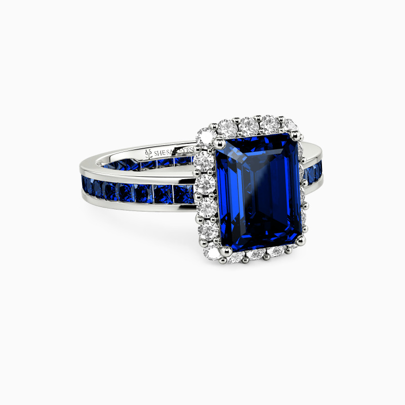 "Forevermore" Emerald Cut Halo Engagement Ring